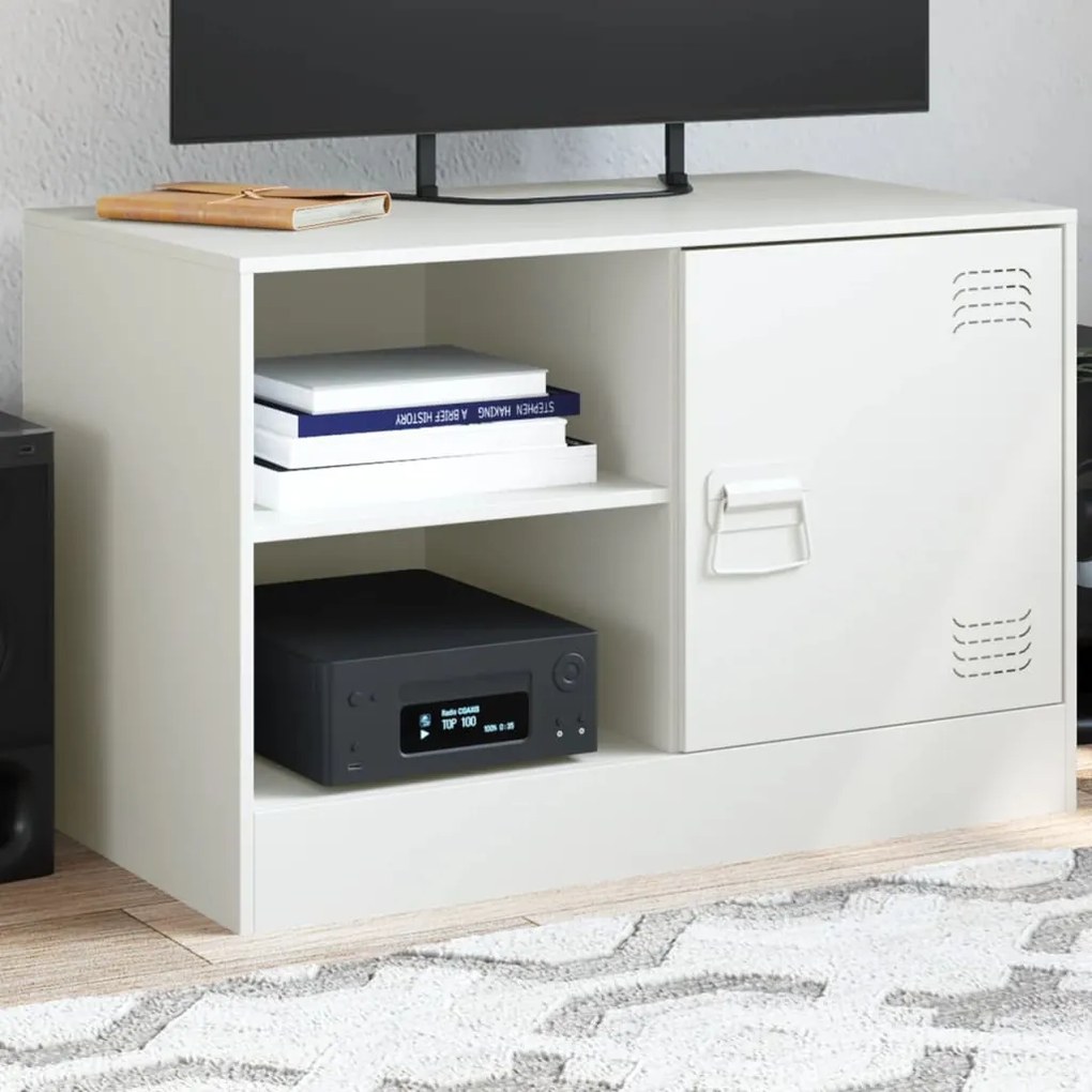 vidaXL Móvel de TV 67x39x44 cm aço branco