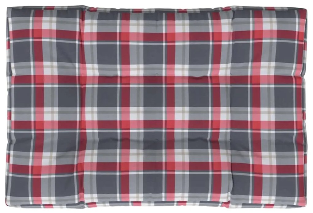 Almofadão p/ sofá de paletes 120x80x12cm tecido xadrez vermelho