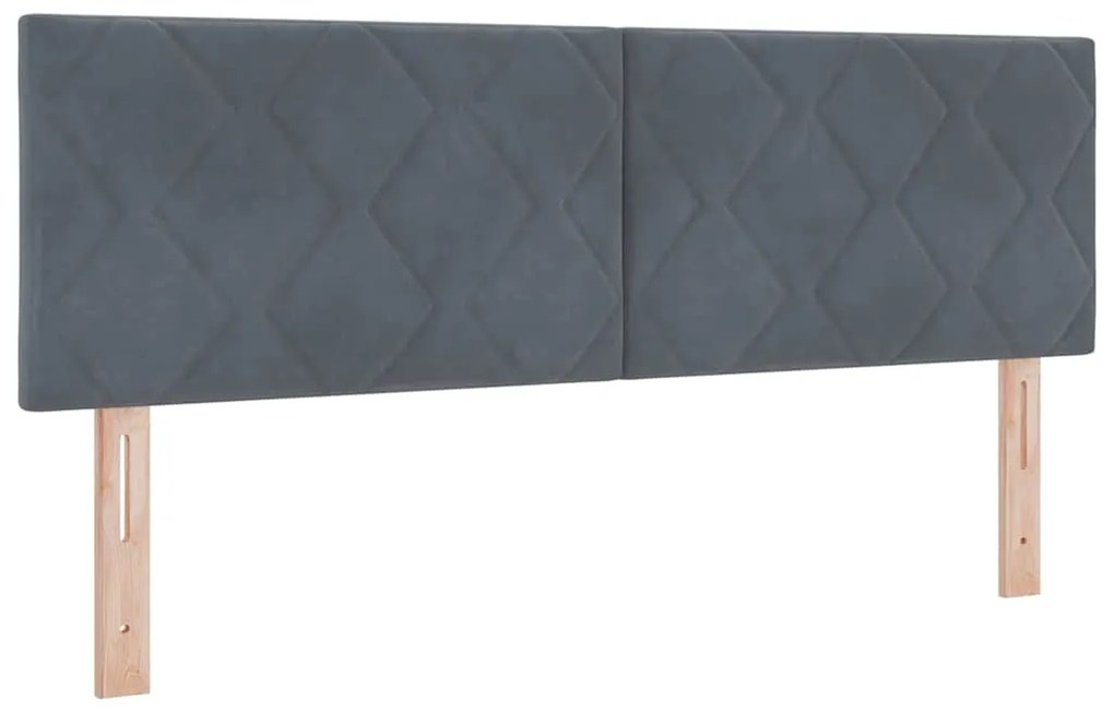 Cama Box Spring vidaXL com Colchão e LED Cinza Escuro 140x200 cm Velud