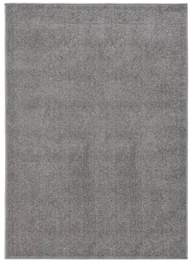 Tapete de pelo curto 120x170 cm cinzento