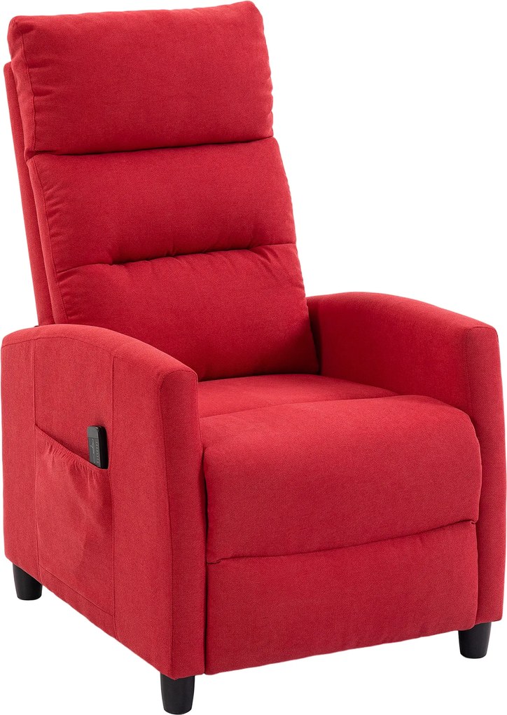 HOMCOM Poltrona Massageadora Reclinável Manual 160° em Chenille com Apoia-pés, Controle Remoto, Bolsos, Vinho | Aosom Portugal