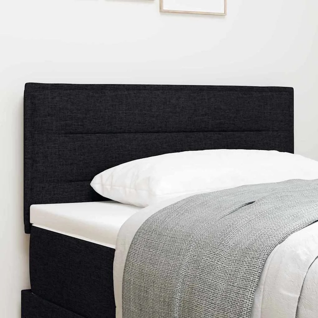 Cabeceira vidaXL Design Linhas Preto 90 cm Tecido