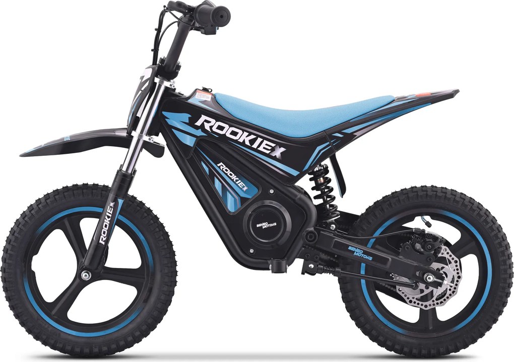 Mota elétrica infantil ROOKIE X 24V (14"), bateria de lítio, motor de 250 W, travão de disco Azul