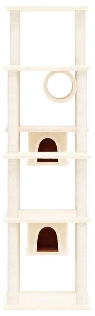 Árvore para gatos c/ postes arranhadores sisal 169 cm cor creme