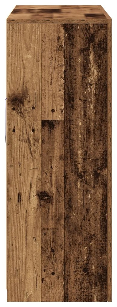 Buffet Lateral com Luzes LED Madeira Antiga 162x37x100 cm Madeira Recu