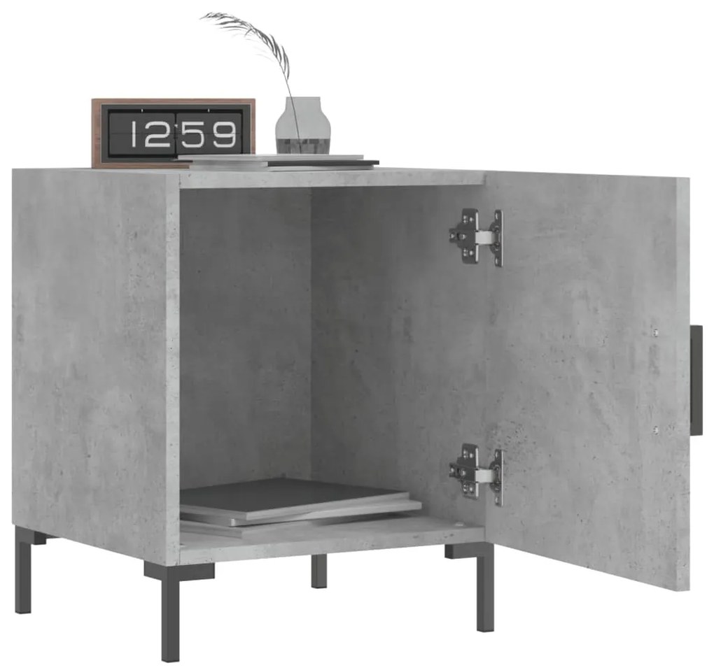 Mesa cabeceira 2pcs 40x40x50 cm derivados madeira cinza cimento