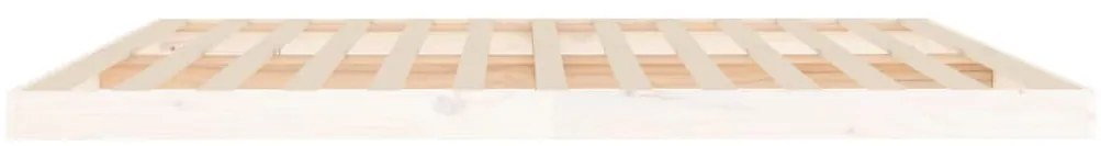 Estrutura de cama 200x200 cm madeira de pinho maciça branco
