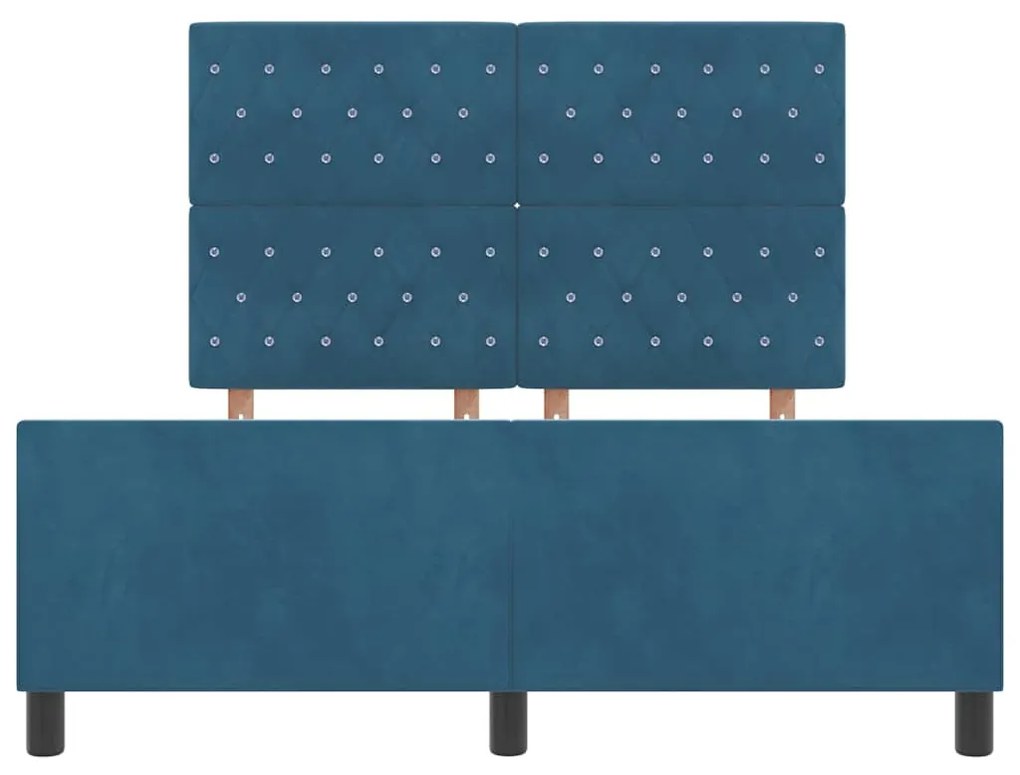 Cama vidaXL Azul Escuro 140x190 cm Veludo
