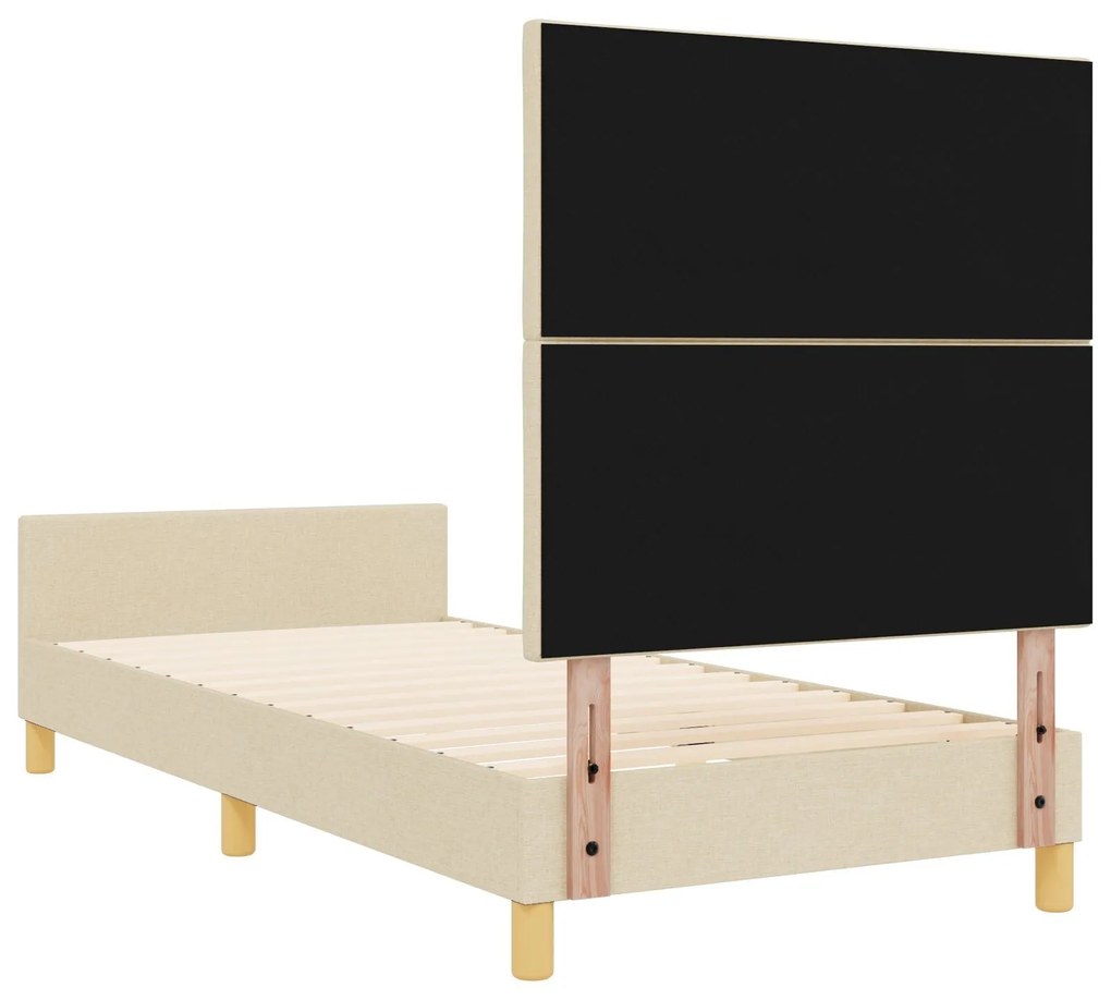 Cama vidaXL Creme 90x190 cm Tecido