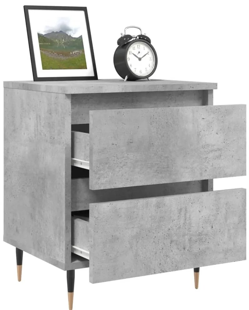 Mesa de cabeceira 40x35x50cm derivados madeira cinzento cimento