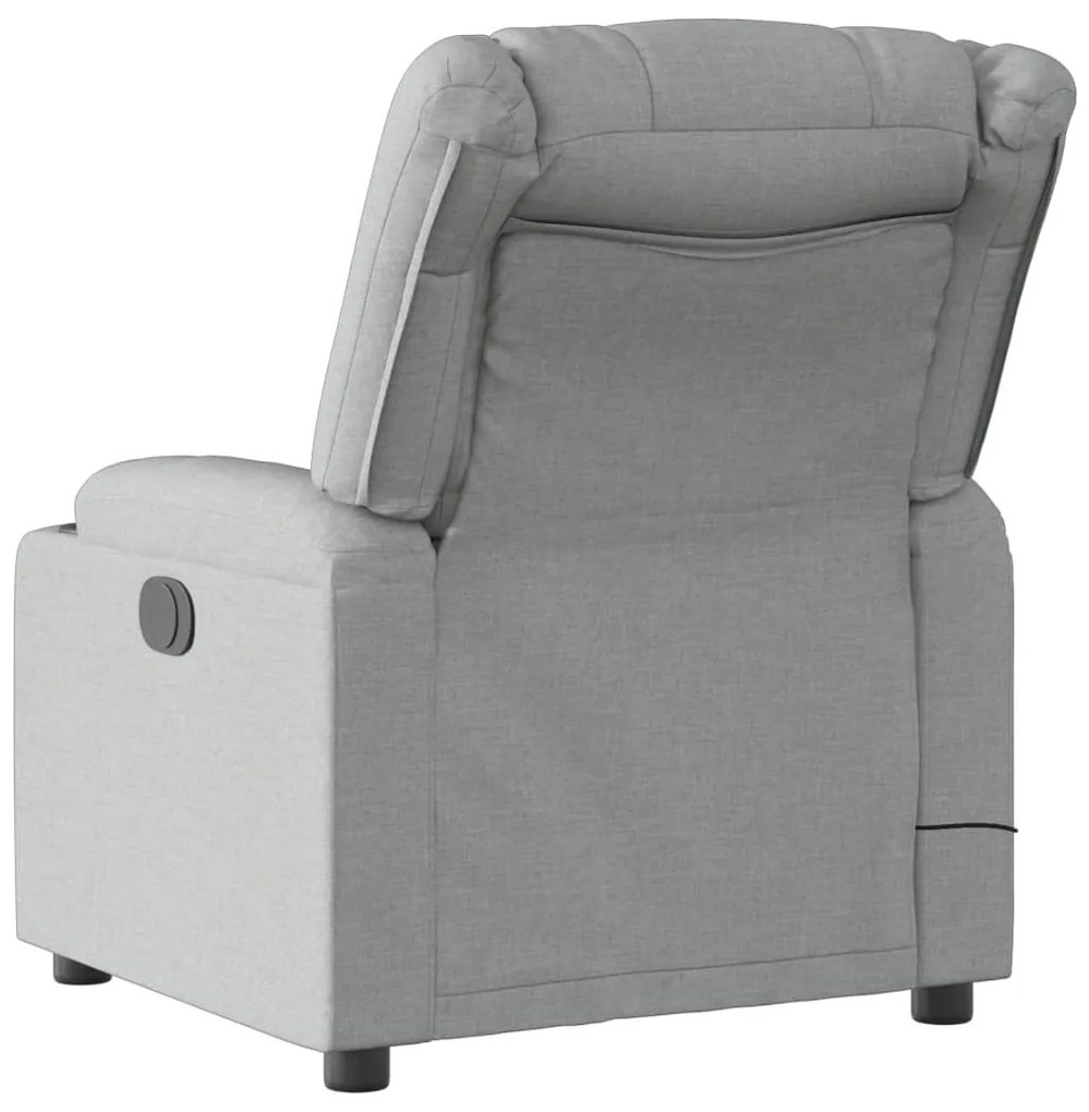 Poltrona de massagens reclinável elétrica tecido cinzento-claro
