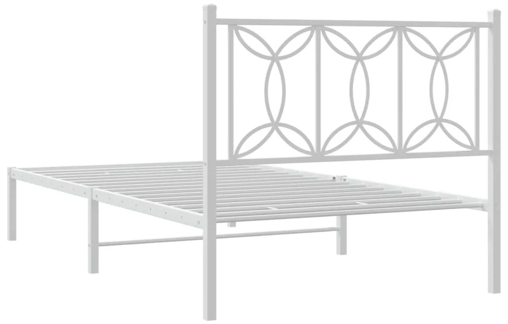Estrutura de cama em metal com cabeceira 107x203 cm branco
