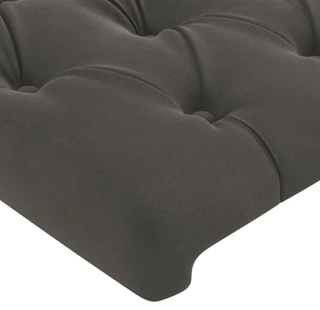 Cabeceira cama c/ abas veludo 183x23x118/128 cm cinzento-escuro