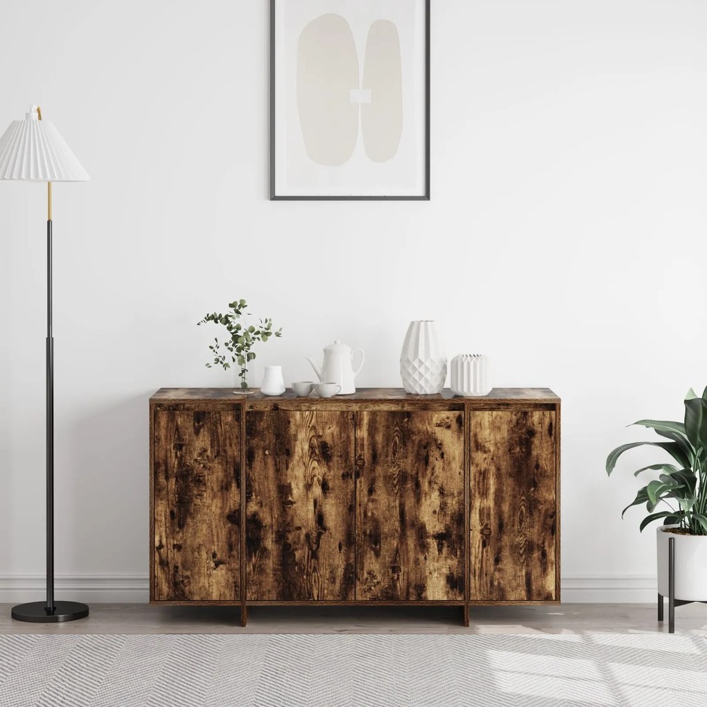 Buffet vidaXL Carvalho fumado Madeira 135 x 41 x 75 cm Armazenamento