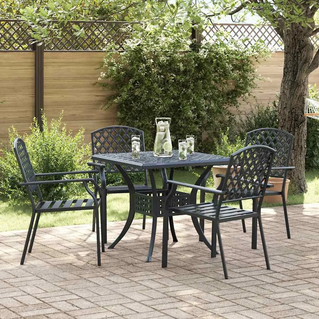 vidaXL Cadeira 4 pcs Antracite 56 x 65 x 89cm Aço