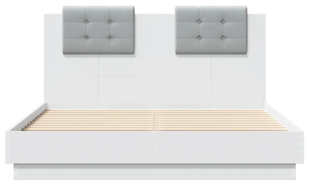 Estrutura cama c/ cabeceira 140x190 cm derivados madeira branco