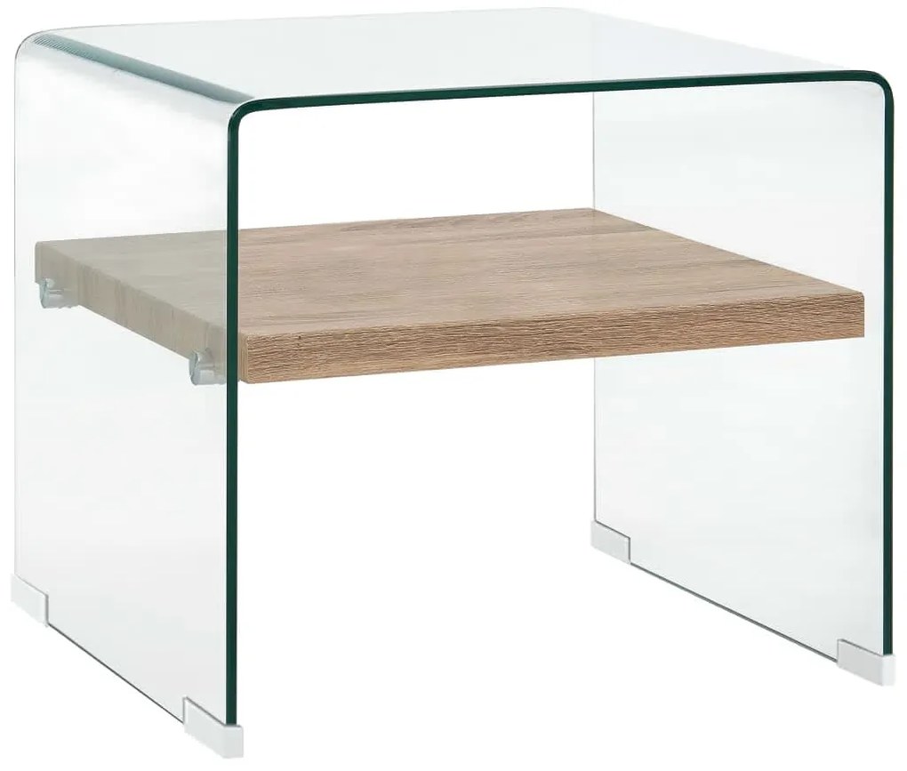 Mesa de centro 50x50x45 cm vidro temperado transparente