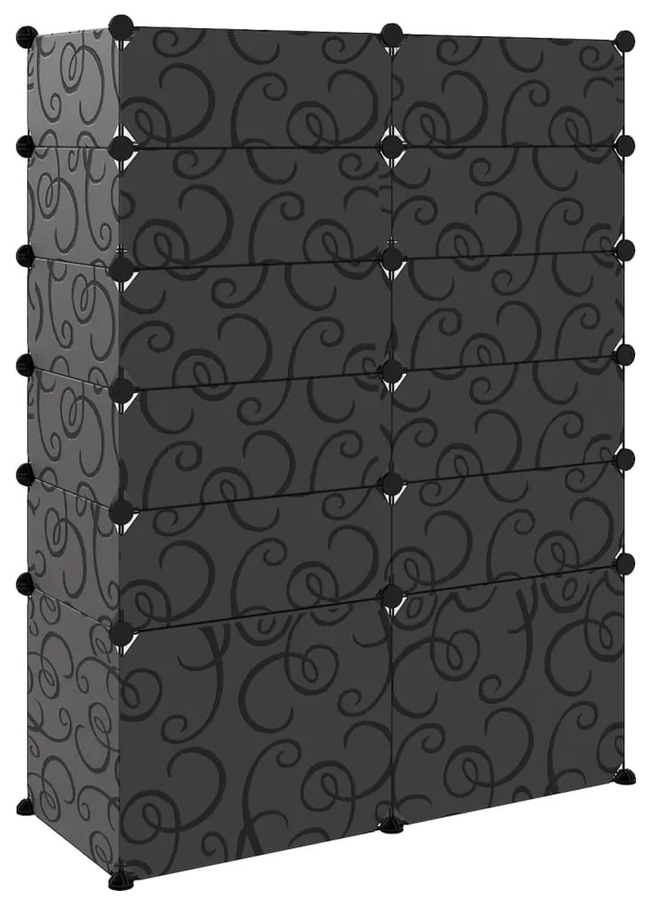 Sapateira 94x37x125 cm PP preto