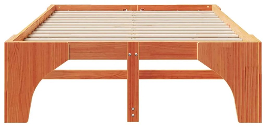 Estrutura de cama de chão Castanho 140 x 190 cm