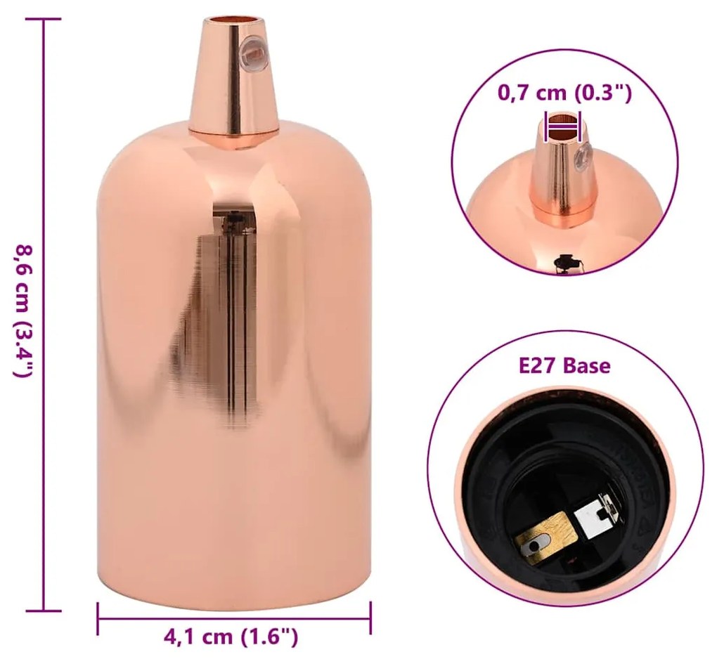 Casquilhos de lâmpadas 2 pcs rosa dourado E27