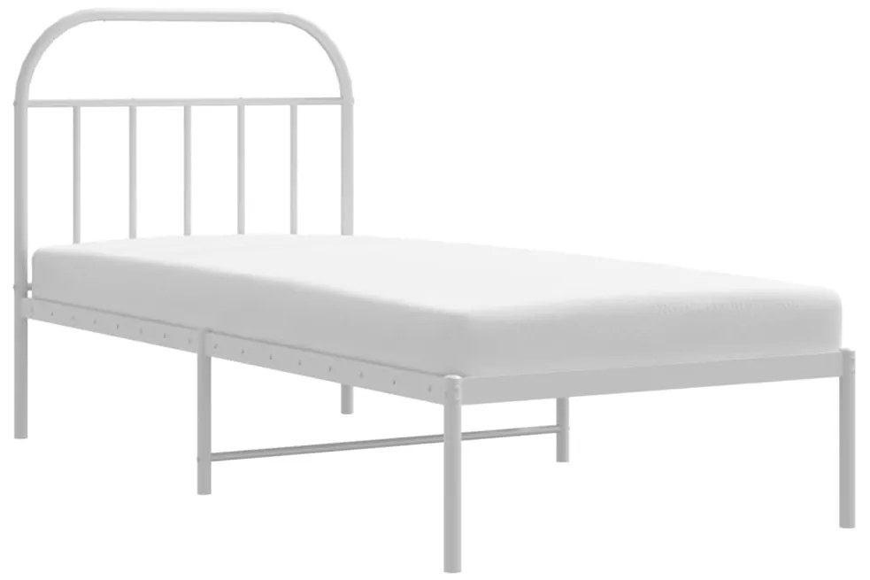 Estrutura de cama com cabeceira 80x200 cm metal branco