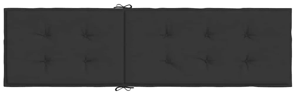 Almofadão para cadeira de terraço (75+105)x50x4 cm preto