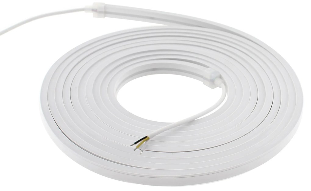 Led NEON Flex, 6x12mm, DC24V, 240Led/m, CCT, 5m, 90W, IP67 Branco duplo