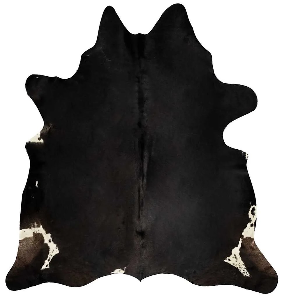 Tapete em couro de vaca genuíno 180x220 cm preto