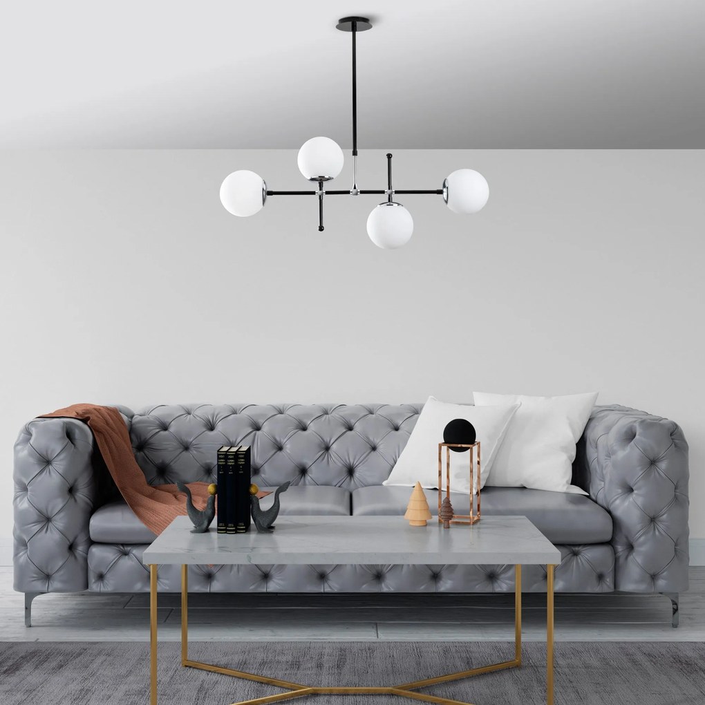 Chandelier My Legend – Preto e Branco – 90 x 15 cm