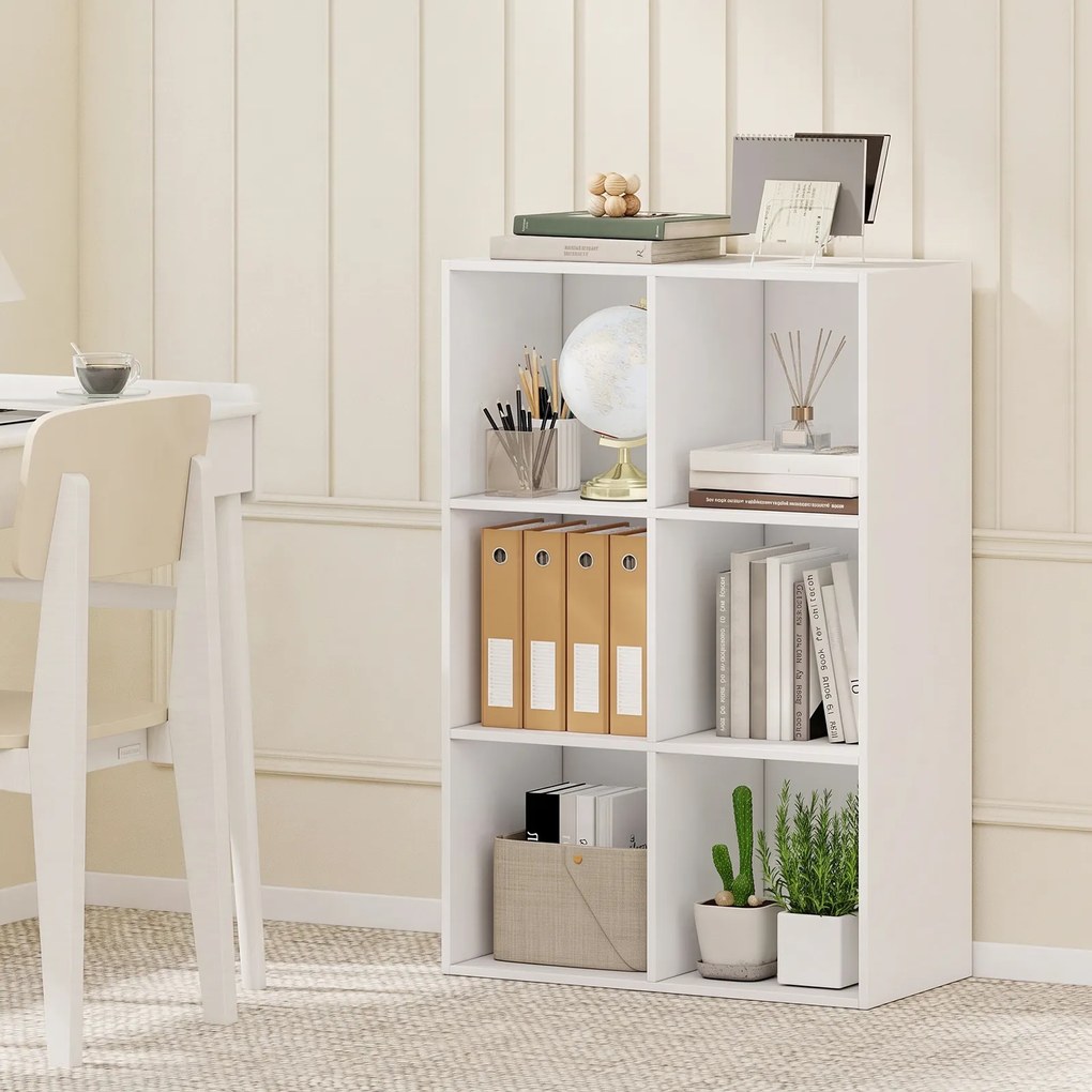 Estante de Cubos, 60 x 30 x 90 cm, 6 Compartimentos, Branco
