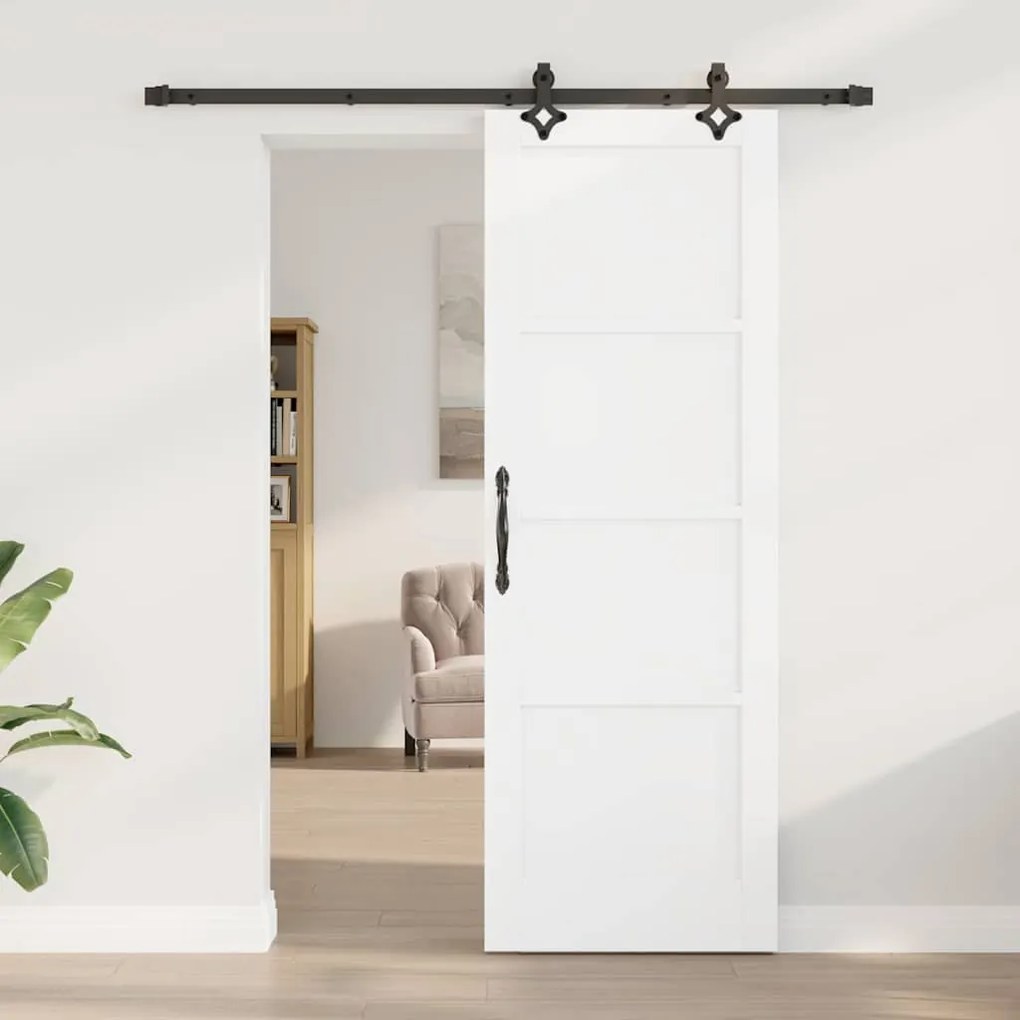 Porta Deslizante vidaXL com Conjunto de Ferragens Branca 73.5x211 cm M