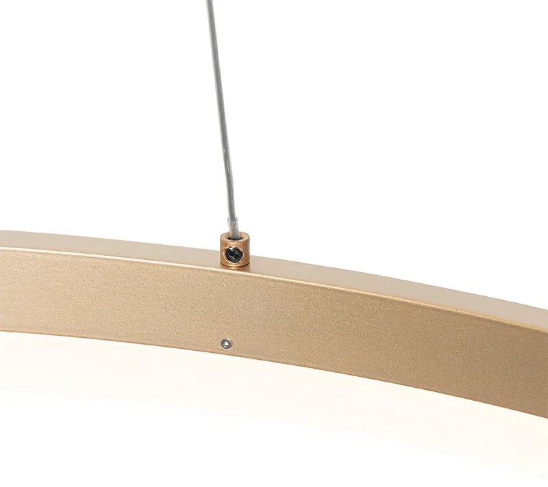 Candeeiro de suspensão design dourado 80 cm com LED regulável em 3 níveis - Anello Design