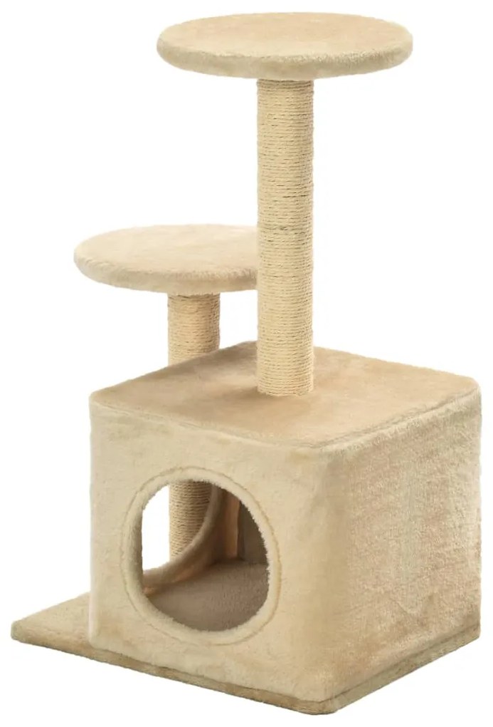 Árvore para gatos c/ postes arranhadores sisal 60 cm bege