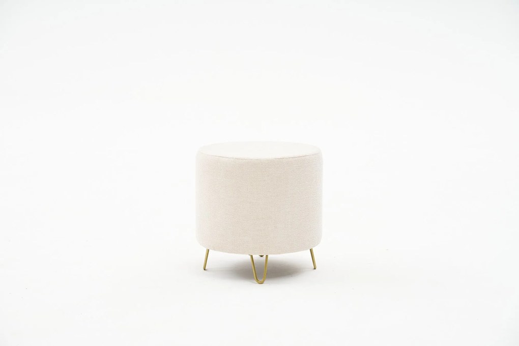 Pouffe Asmara Gabbana – Creme Dourado – 40x40x40 cm