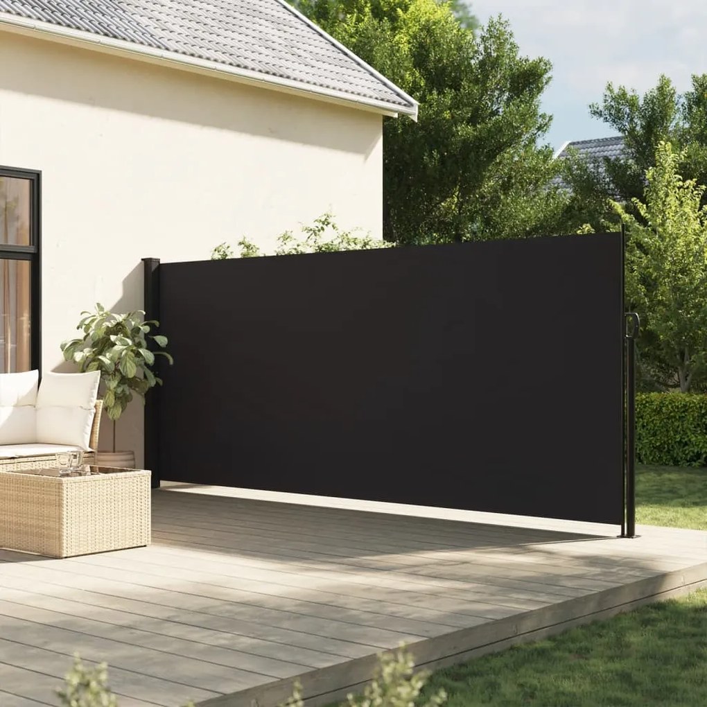vidaXL Toldo lateral retrátil 180x500 cm preto