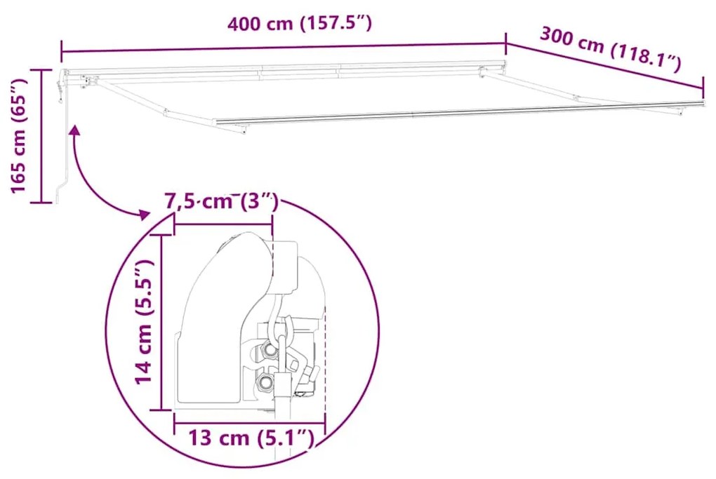 Toldo Laranja e marrom 400 × 300 cm laranja e castanho