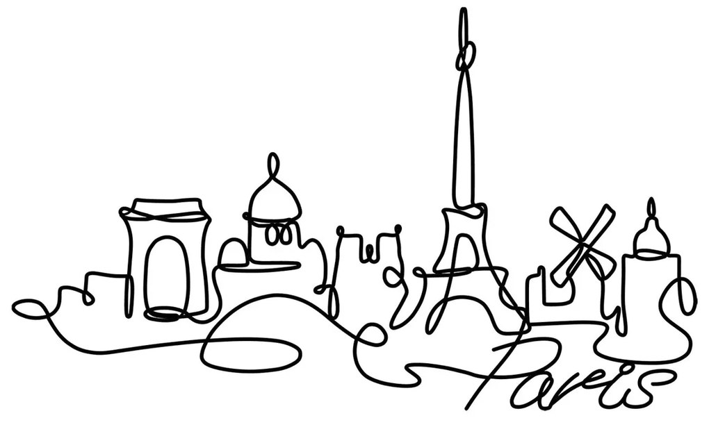 Acessório Decorativo de Parede Paris – Preto – 120 x 69 x 1,5 cm