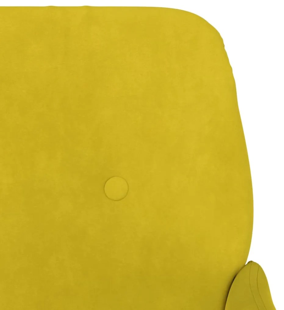 Banco 108x79x79 cm veludo amarelo