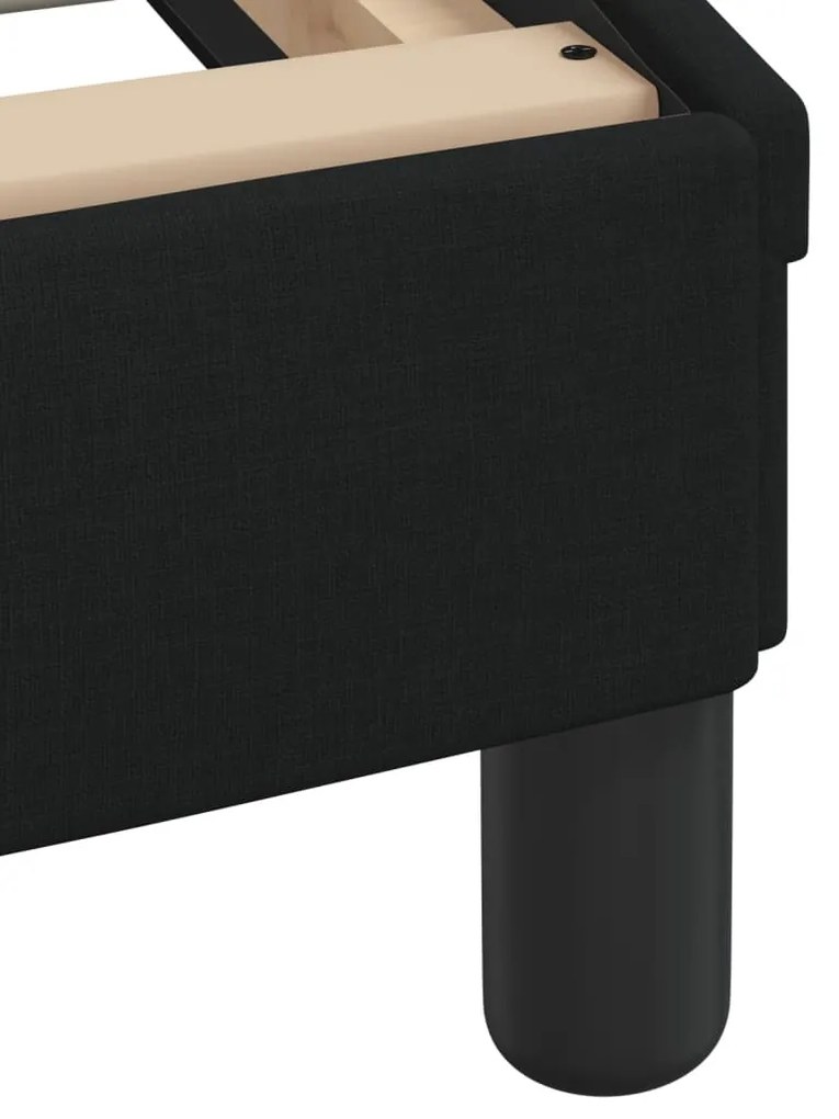 Estrutura de cama sem colchão 140x190 cm tecido preto