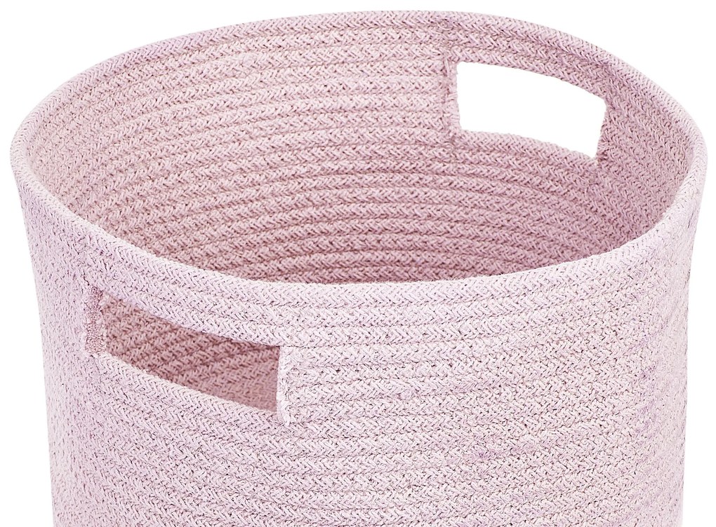 Conjunto de 2 cestos em algodão rosa pastel CHINIOT Beliani