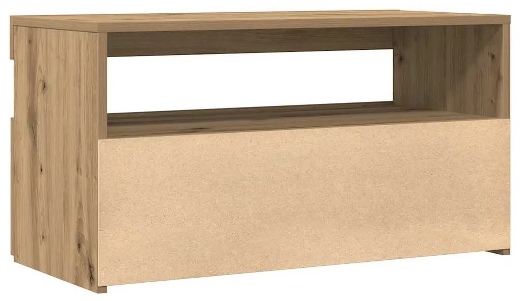 Móvel TV c/ luzes LED 2pcs derivados madeira carvalho artisiano