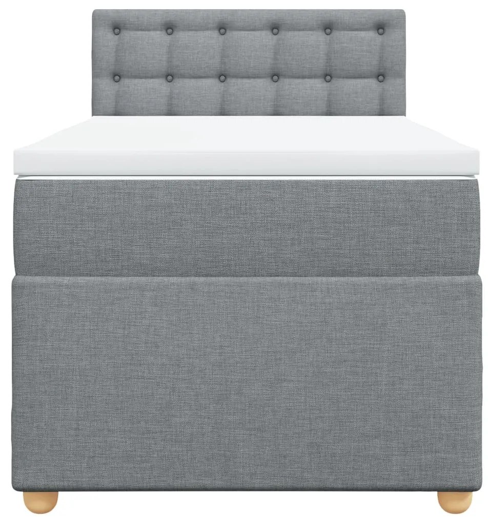 Cama com molas/colchão 80x200 cm tecido cinza-claro