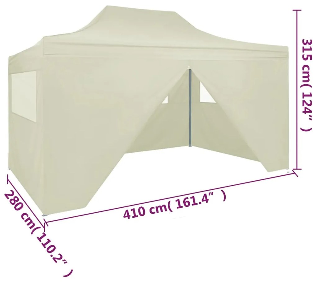 Tenda dobrável profissional festas 4 paredes 3x4m aço cor creme