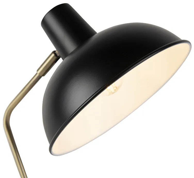 Candeeiro de mesa retro preto com bronze - Milou Moderno