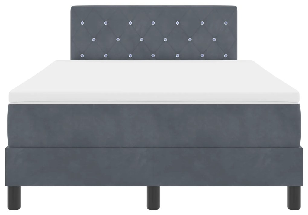 Cama Box com Colchão vidaXL Cinza Escuro 120x200 cm Veludo