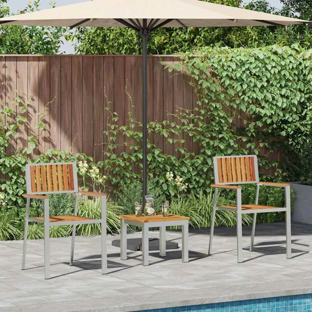 vidaXL Conjunto de Jantar para Jardim 3 pcs Madeira Sólida de Acácia