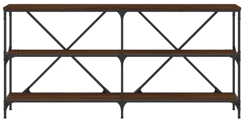 Mesa consola 160x30x75cm deriv. madeira/ferro carvalho castanho