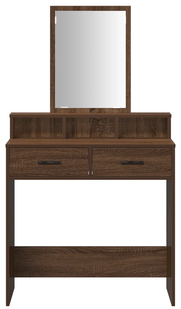 Mesa de Maquiagem com Gavetas Castanho Carvalho 79x41x140 cm