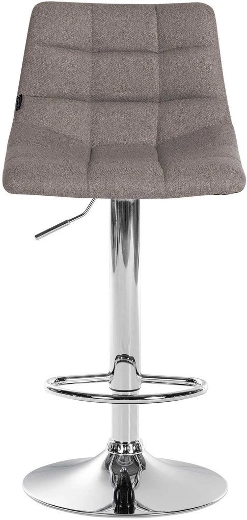 Banco de bar Jerry em tecido com estrutura cromada 87-108,5 x 43 x 46,5 cm Cinzento