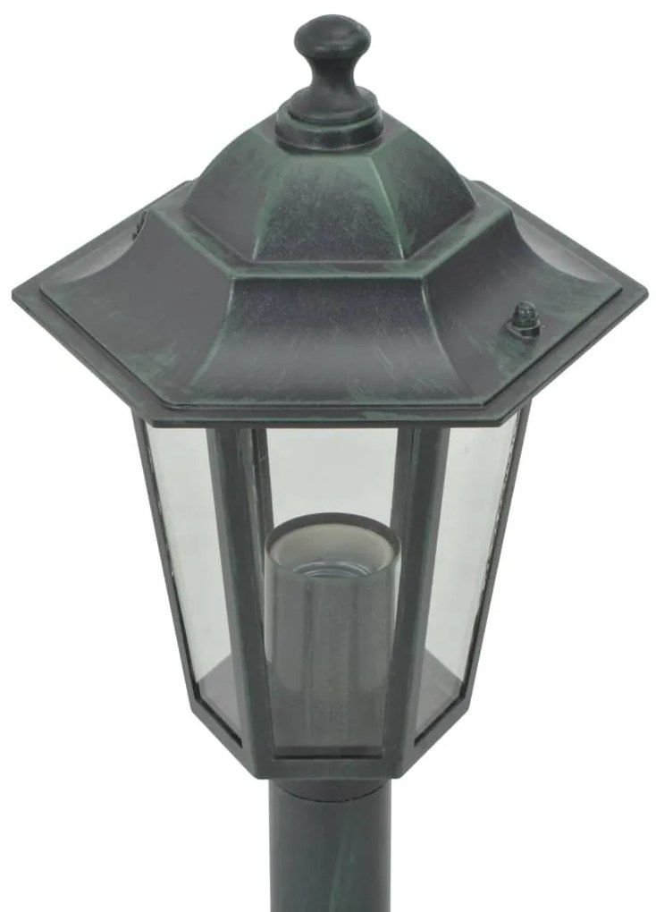 Candeeiros pé p/ jardim 6 pcs E27 110 cm alumínio verde escuro